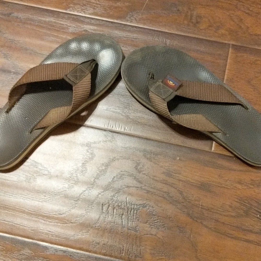 Rainbow flip flops